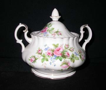 Royal Albert Moss Rose Sugar Bowl & Lid