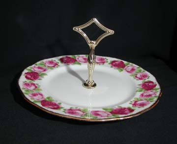 Royal Albert Old English Rose Cake Server With Center Handle