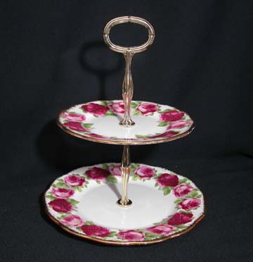 Royal Albert Old English Rose Plate - Serving/2 Tiered