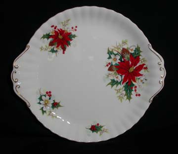 Royal Albert Poinsettia Plate - Cake/Handled