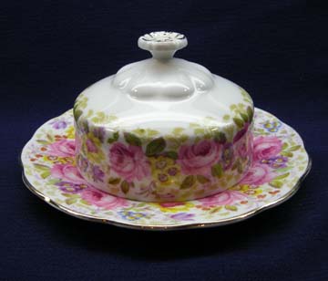 Royal Albert Serena Butter Dish - Covered - Round Base