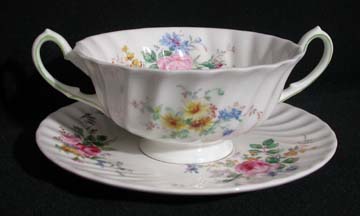 Royal Doulton Arcadia H4802 Cream Soup & Saucer Set - Footed