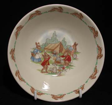 Royal Doulton Bunnykins 14 & 15 - Oatmeal Bowl - Camp Site