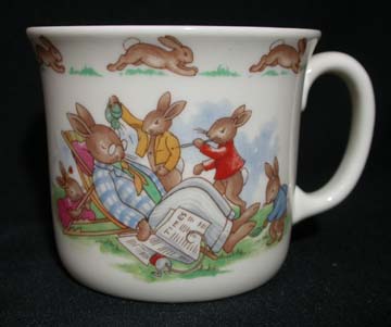 Royal Doulton Bunnykins 4 - Hug A Mug/One Handle - Disturbing Sleeping Father