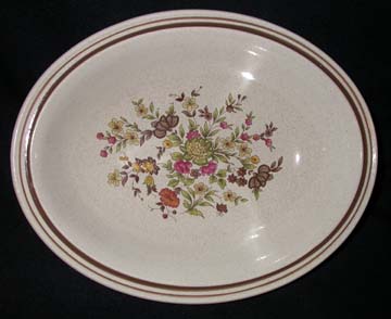 Royal Doulton - Lambethware Gaiety - Brown - LS1014 Vegetable Bowl - Oval