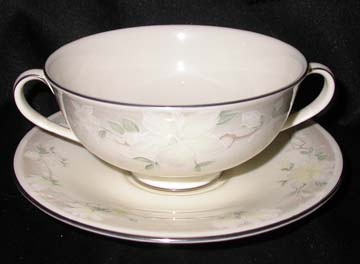 Royal Doulton Kathleen  H5091 Cream Soup & Saucer Set - Footed