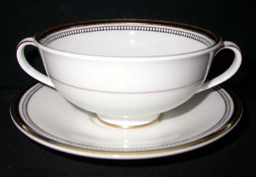 Royal Doulton Pavanne H5095 Cream Soup & Saucer Set - Footed