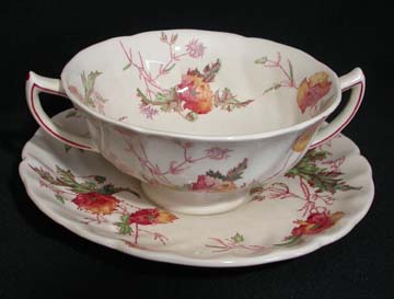 Royal Doulton Sherborne D5915 Cream Soup & Saucer Set - Footed