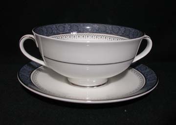 Royal Doulton Sherbrooke H5009 Cream Soup & Saucer Set - Footed