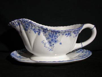 Shelley Dainty Blue Gravy Boat & Underplate