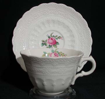 Spode Billingsley Rose Cup & Saucer - Black Mark