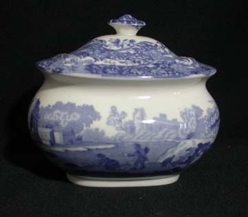 Spode Blue Italian Sugar Bowl & Lid