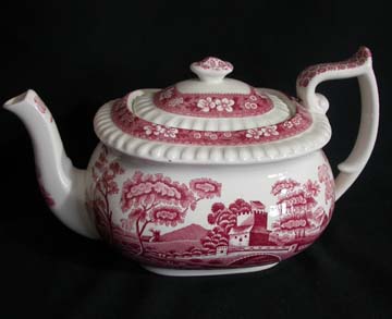 Spode Tower - Pink Tea Pot & Lid - Large