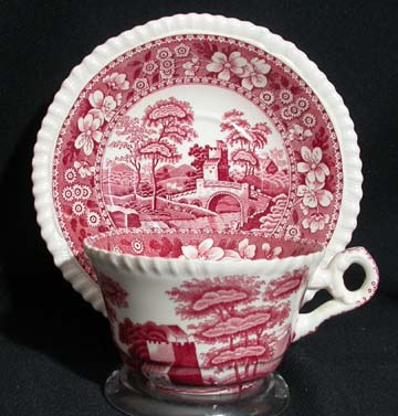 Spode Tower - Pink Cup & Saucer