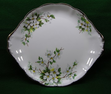 Royal Albert White Dogwood Plate - Cake/Handled