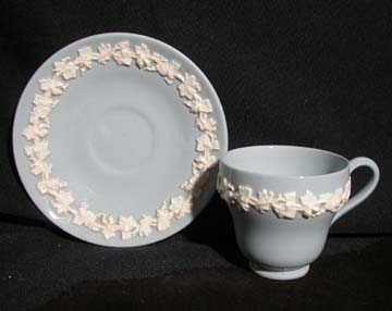 Wedgwood Cream Color On Lavender - Plain Edge Cup & Saucer