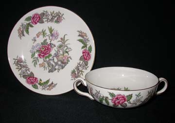 Wedgwood Cathay Cream Soup & Saucer Set - Footed