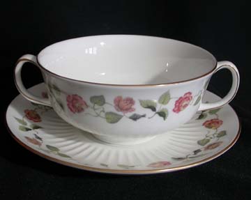 Wedgwood India Rose Cream Soup & Saucer Set - Footed