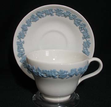 Wedgwood Lavender On Cream Color - Plain Edge Cup & Saucer