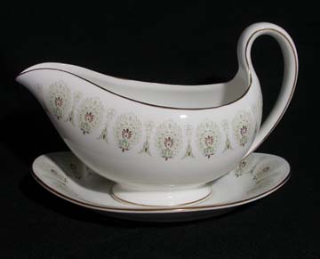 Wedgwood Medina - Green Gravy Boat & Underplate